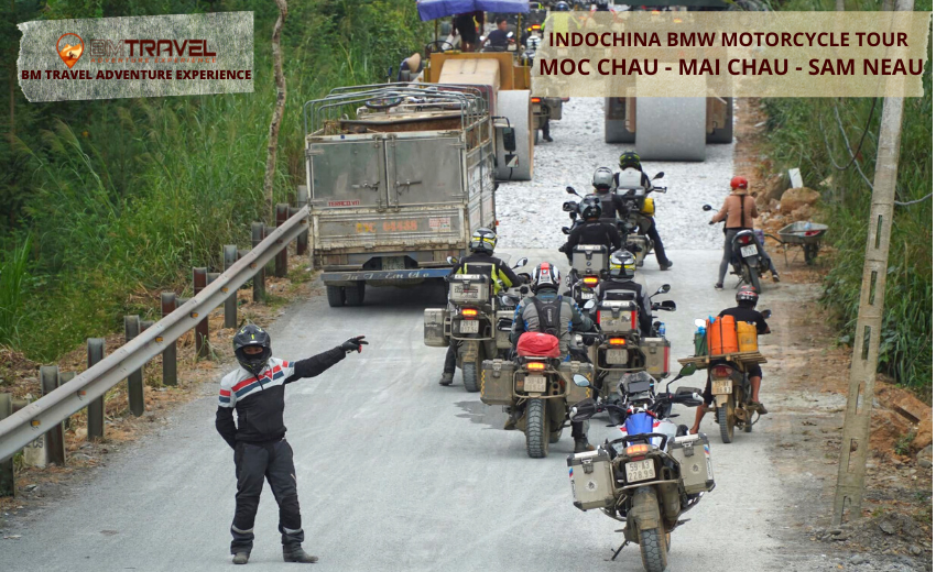 Luxury Indochina BMW GS 1200 Motorcycle Tour Moc Chau Mai Chau Sam Neau