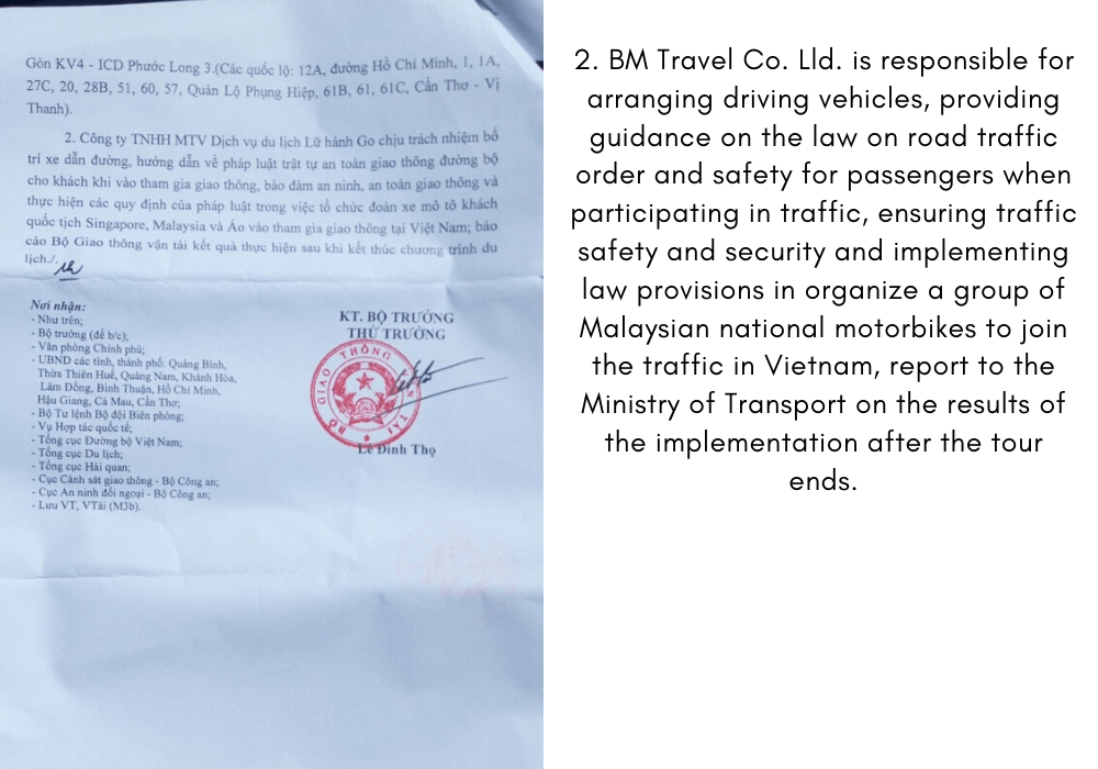 5 conditions for foreign vehicles to join traffic in Vietnam with paper