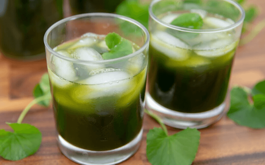 Pennywort juice in Indochina adventure motorcycle tours