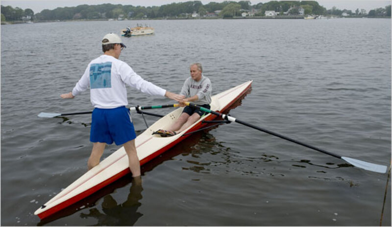 rowing on the lake