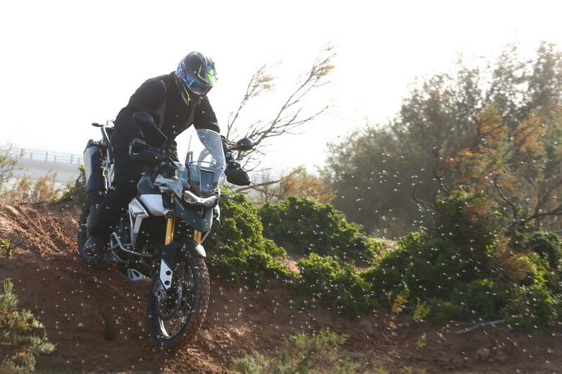 riding a motorbike uphill and downhill